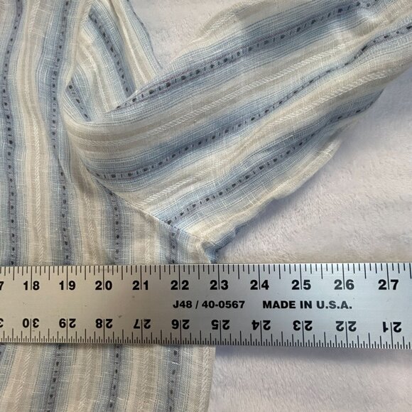CP Shades Womens Striped Button-Up Shirt The Seaside Style Blue Linen Large NWOT - Picture 5 of 8
